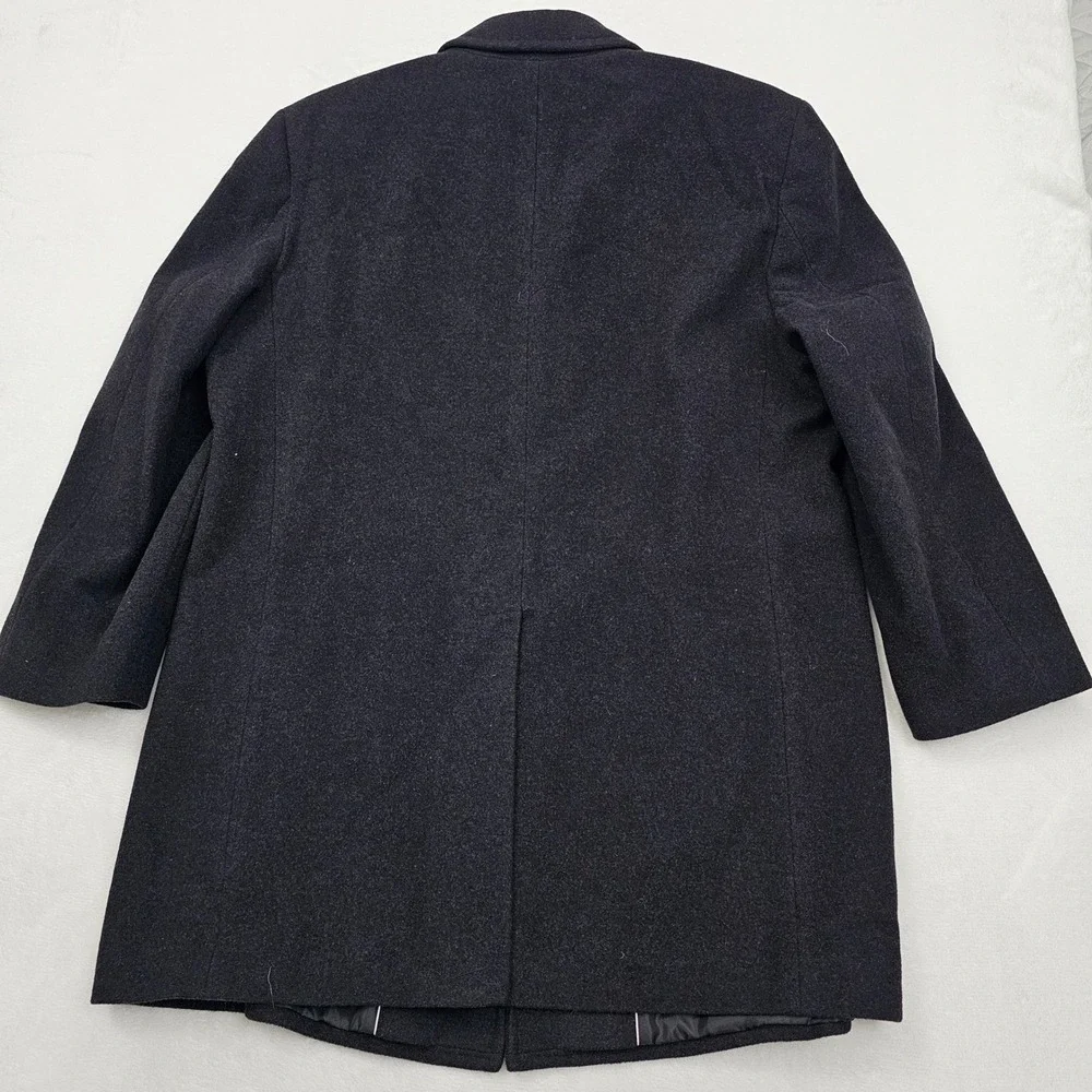 Ralph Lauren Corso Overcoat Mens Large Charcoal Grey Wool Blend Academia Classic